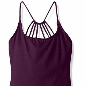 Capezio Big Girls Team Basics Strappy Halter Camisole, Aubergine